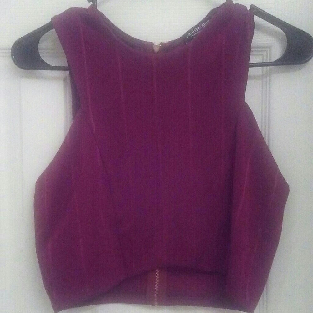 Fashion Nova Burgundy Crop top